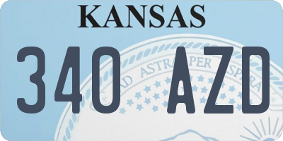 KS license plate 340AZD