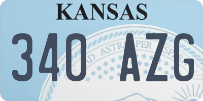 KS license plate 340AZG