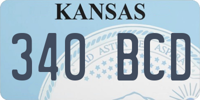 KS license plate 340BCD