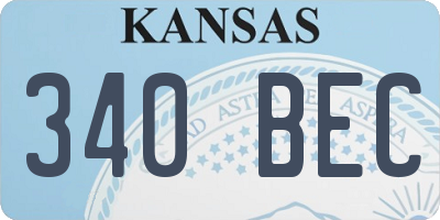KS license plate 340BEC