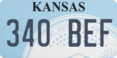 KS license plate 340BEF