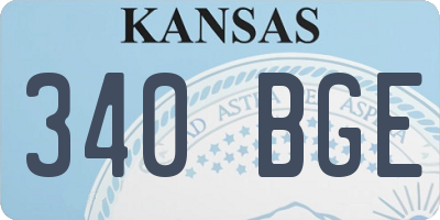 KS license plate 340BGE
