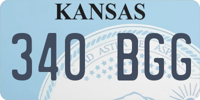 KS license plate 340BGG
