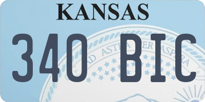 KS license plate 340BIC