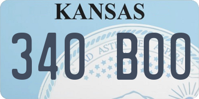 KS license plate 340BOO
