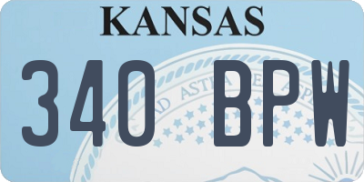 KS license plate 340BPW