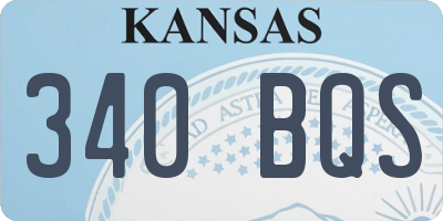 KS license plate 340BQS