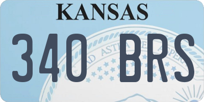 KS license plate 340BRS