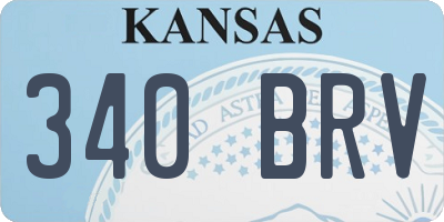 KS license plate 340BRV