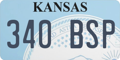 KS license plate 340BSP