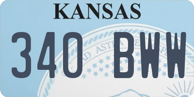KS license plate 340BWW
