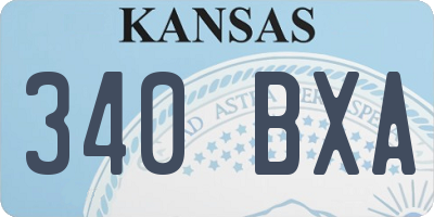 KS license plate 340BXA