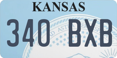KS license plate 340BXB