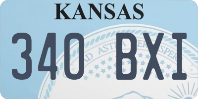 KS license plate 340BXI