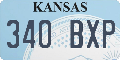 KS license plate 340BXP