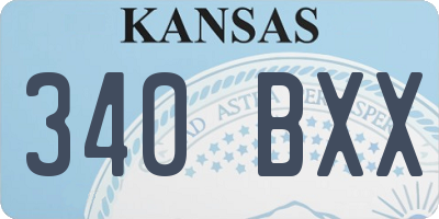 KS license plate 340BXX