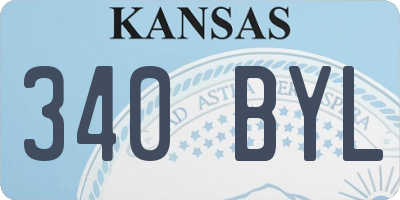 KS license plate 340BYL