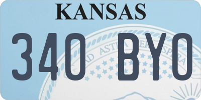 KS license plate 340BYO