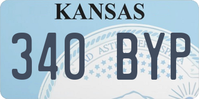 KS license plate 340BYP