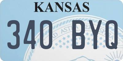 KS license plate 340BYQ