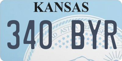 KS license plate 340BYR