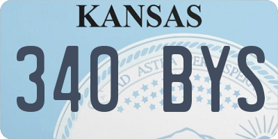 KS license plate 340BYS