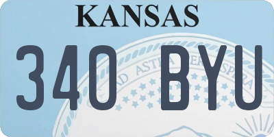 KS license plate 340BYU