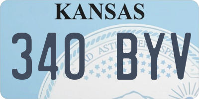 KS license plate 340BYV