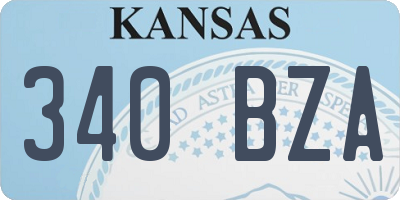 KS license plate 340BZA