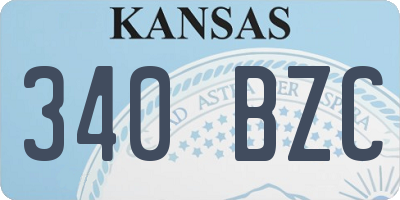 KS license plate 340BZC