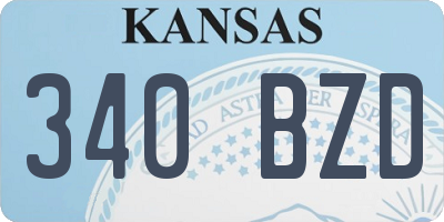 KS license plate 340BZD