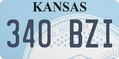 KS license plate 340BZI
