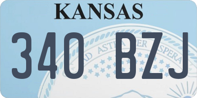 KS license plate 340BZJ