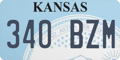 KS license plate 340BZM