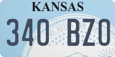 KS license plate 340BZO