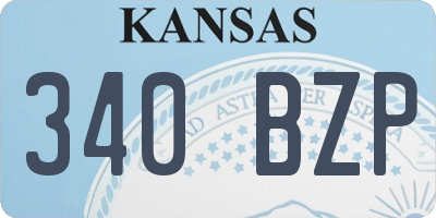 KS license plate 340BZP