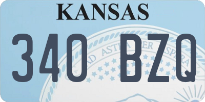 KS license plate 340BZQ