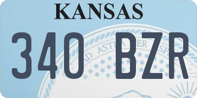 KS license plate 340BZR