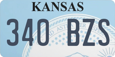 KS license plate 340BZS