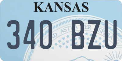 KS license plate 340BZU