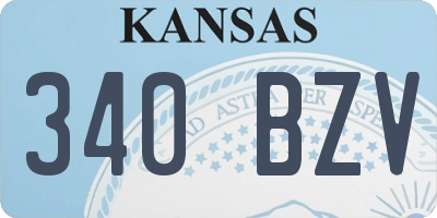 KS license plate 340BZV