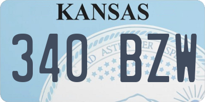 KS license plate 340BZW