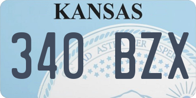 KS license plate 340BZX