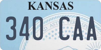 KS license plate 340CAA
