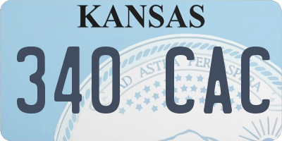 KS license plate 340CAC