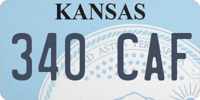 KS license plate 340CAF