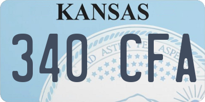 KS license plate 340CFA