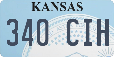 KS license plate 340CIH
