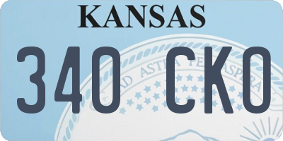 KS license plate 340CKO