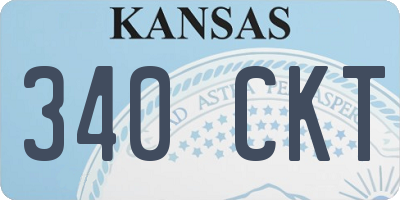KS license plate 340CKT